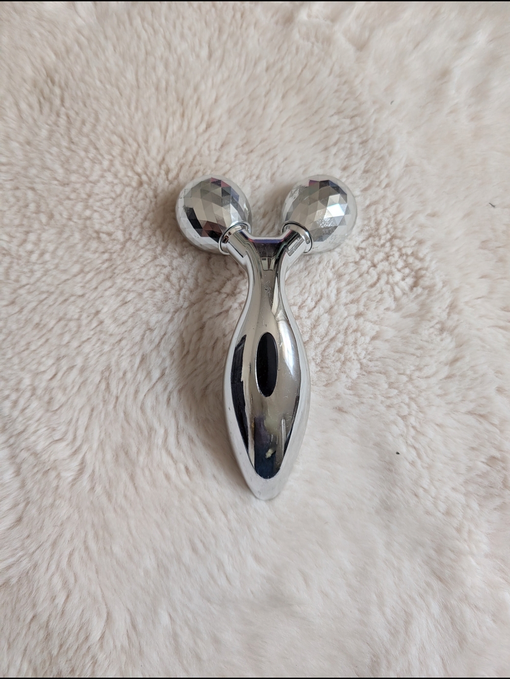 Silver Facial And Body Roller Massager - Dual Ball Design